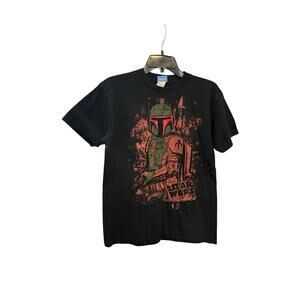 Vintage Star Wars Boba Fett Graphic Boys Youth T Shirt 14/16